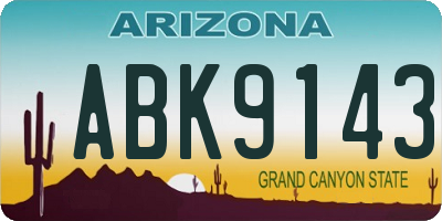 AZ license plate ABK9143