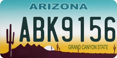 AZ license plate ABK9156