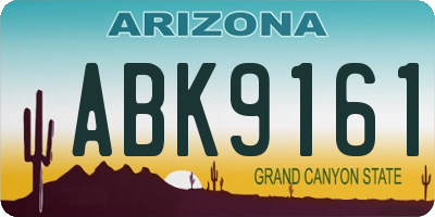 AZ license plate ABK9161