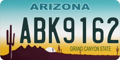 AZ license plate ABK9162