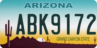 AZ license plate ABK9172