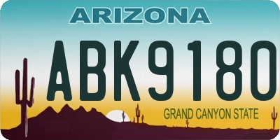 AZ license plate ABK9180