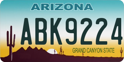 AZ license plate ABK9224