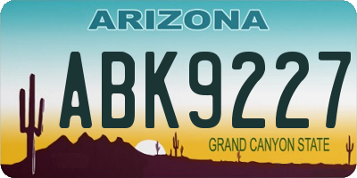 AZ license plate ABK9227