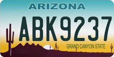AZ license plate ABK9237