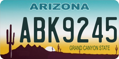 AZ license plate ABK9245