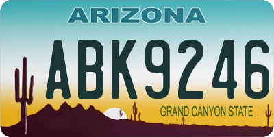 AZ license plate ABK9246