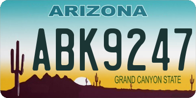 AZ license plate ABK9247