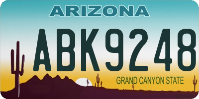 AZ license plate ABK9248