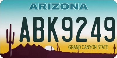 AZ license plate ABK9249