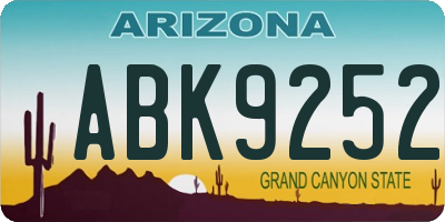 AZ license plate ABK9252