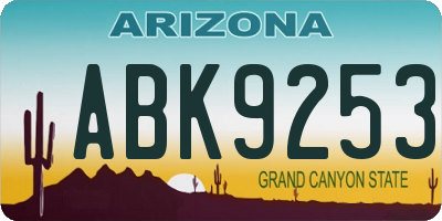 AZ license plate ABK9253