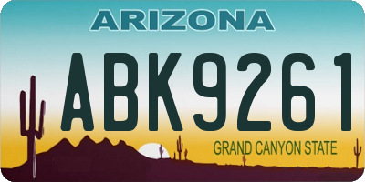 AZ license plate ABK9261