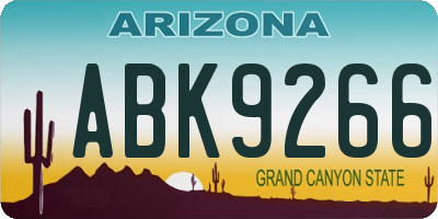 AZ license plate ABK9266
