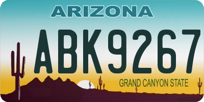 AZ license plate ABK9267