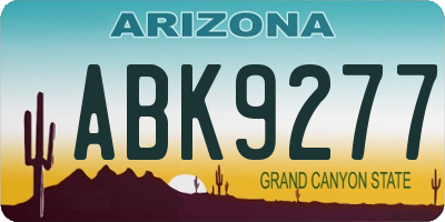 AZ license plate ABK9277