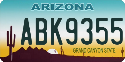AZ license plate ABK9355