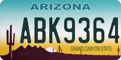 AZ license plate ABK9364