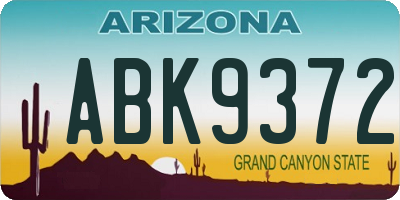 AZ license plate ABK9372