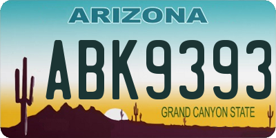AZ license plate ABK9393