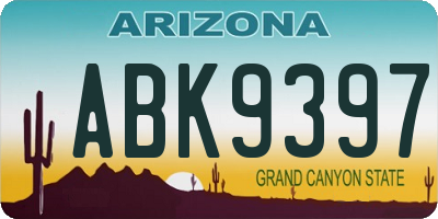 AZ license plate ABK9397