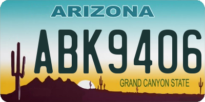 AZ license plate ABK9406