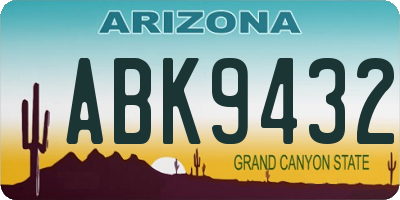 AZ license plate ABK9432