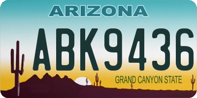 AZ license plate ABK9436