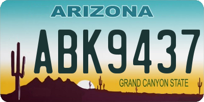 AZ license plate ABK9437
