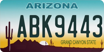 AZ license plate ABK9443