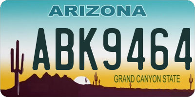 AZ license plate ABK9464