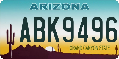AZ license plate ABK9496