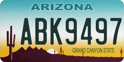 AZ license plate ABK9497