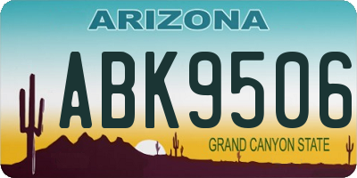 AZ license plate ABK9506