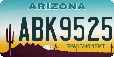 AZ license plate ABK9525