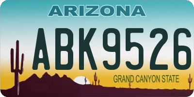AZ license plate ABK9526