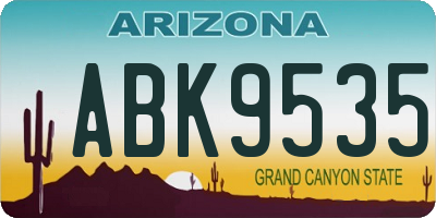 AZ license plate ABK9535