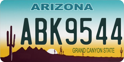 AZ license plate ABK9544