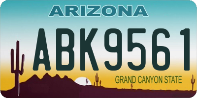 AZ license plate ABK9561