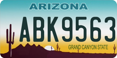 AZ license plate ABK9563