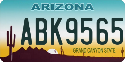 AZ license plate ABK9565