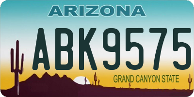 AZ license plate ABK9575