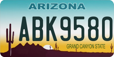 AZ license plate ABK9580