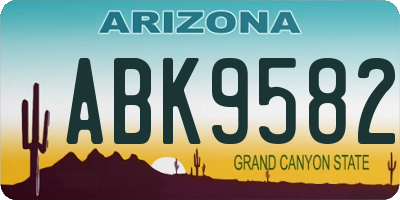 AZ license plate ABK9582