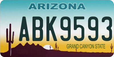 AZ license plate ABK9593