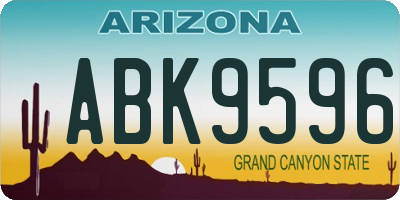 AZ license plate ABK9596
