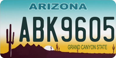 AZ license plate ABK9605