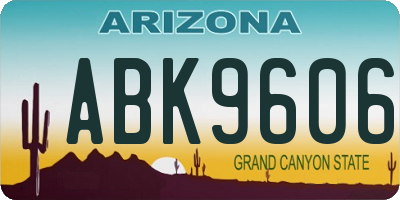 AZ license plate ABK9606