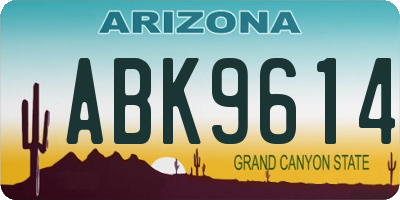 AZ license plate ABK9614