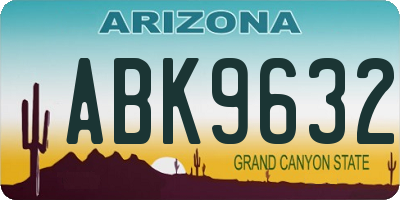 AZ license plate ABK9632